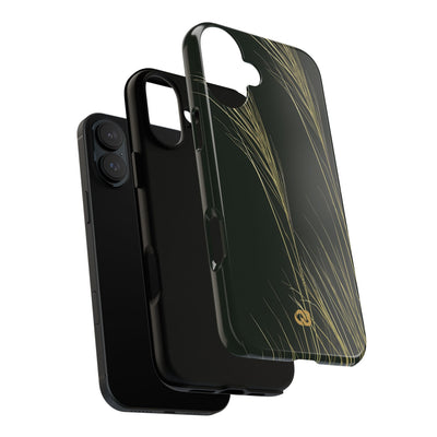 Green Tough Phone Case for iPhone - Midnight Gilded Grass