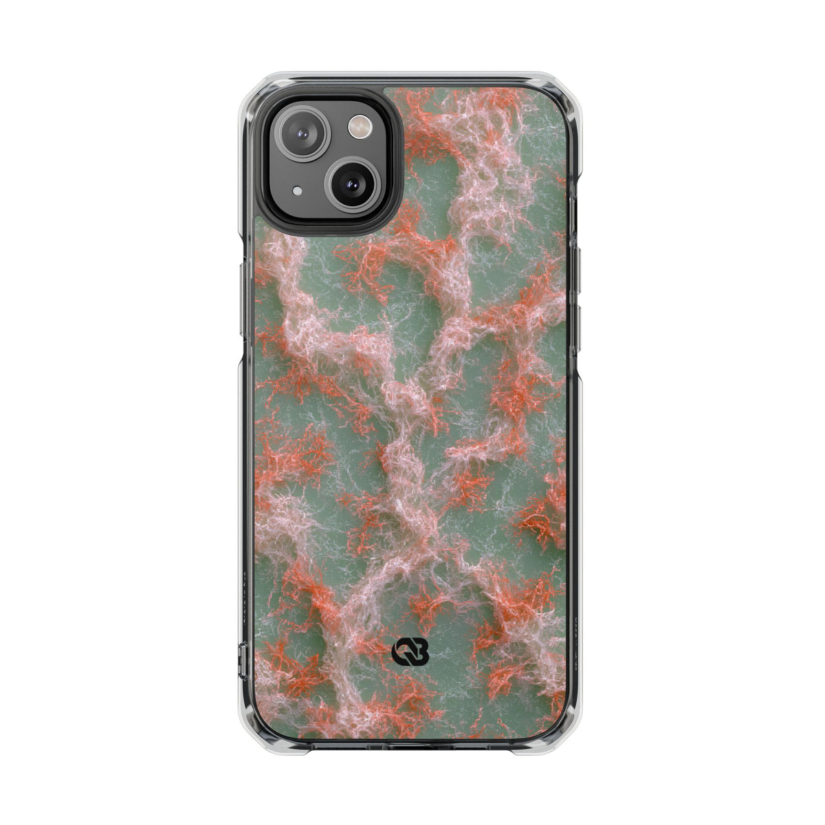 Coral Pixel Matrix · Clear Impact Magnetic Phone Case for iPhone · Green