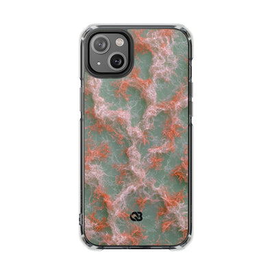 Coral Pixel Matrix · Clear Impact Magnetic Phone Case for iPhone · Green