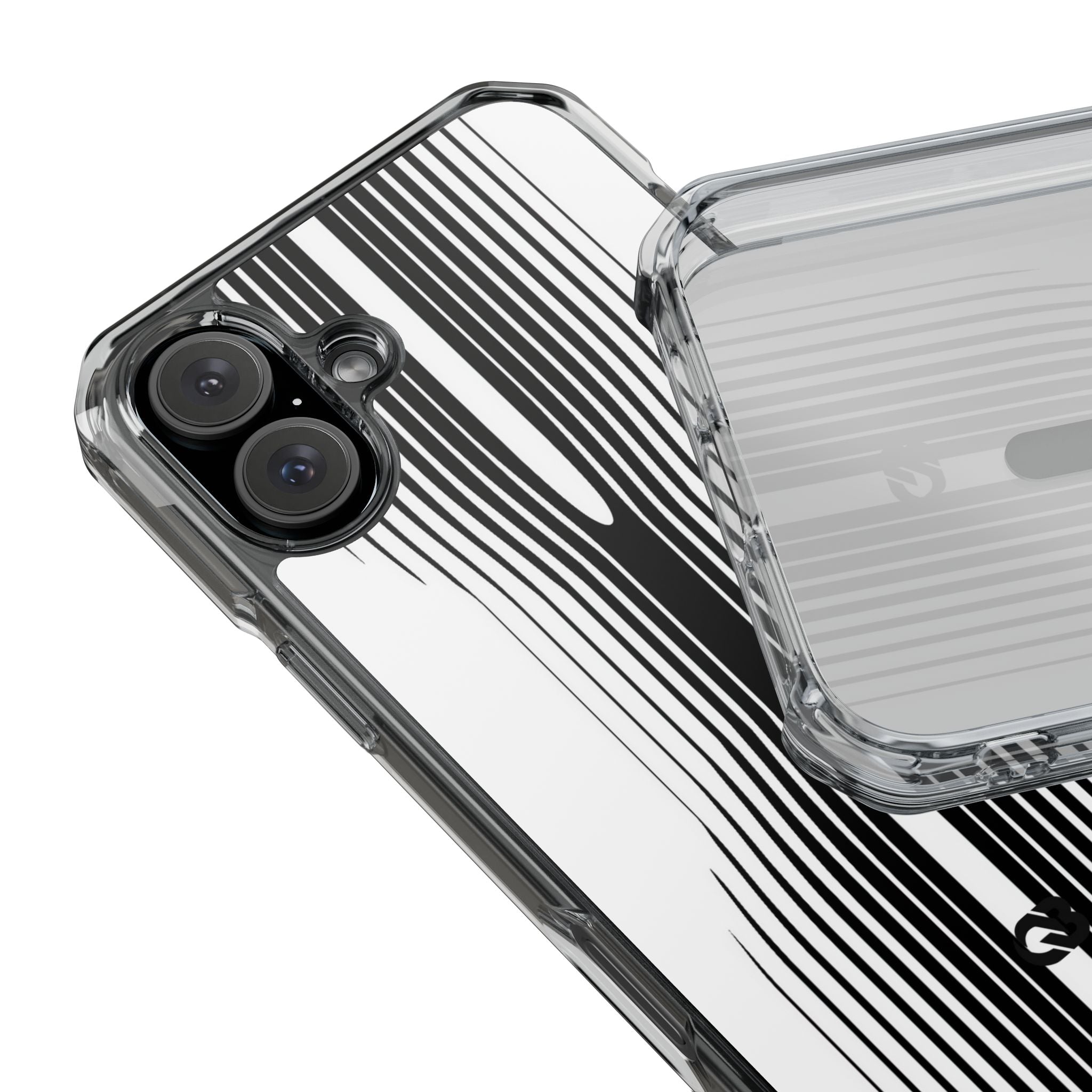 White Impact MagSafe Phone Case for iPhone - Kinetic Mono Distortion
