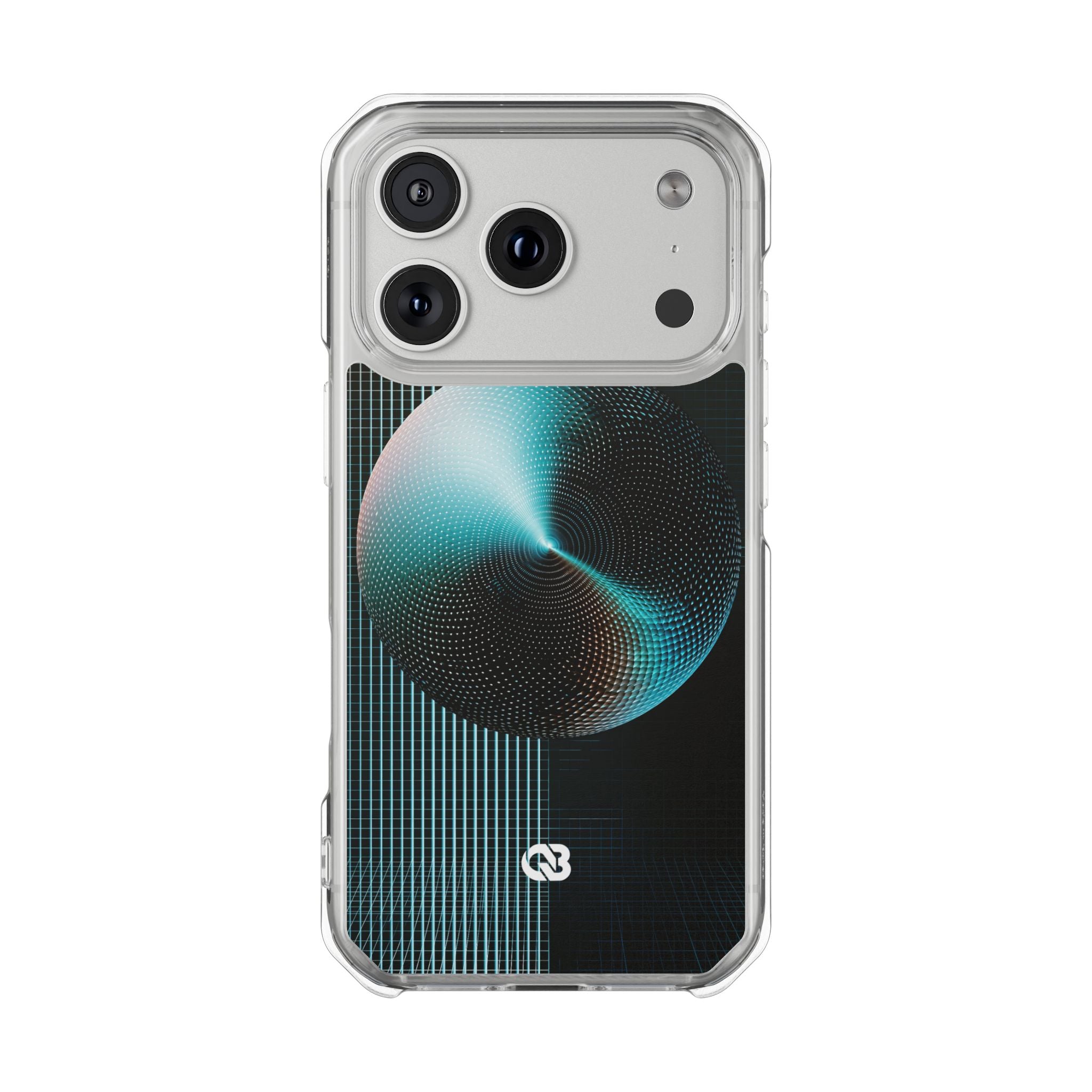 Blue Impact MagSafe Phone Case for iPhone - Cyan Vector Sphere