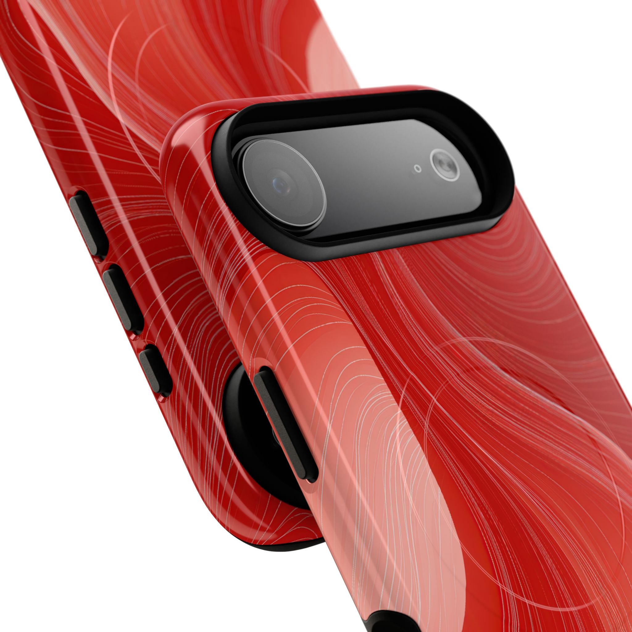 Red Tough 2.0 Magsafe Phone Case for iPhone - Crimson Silk Strands