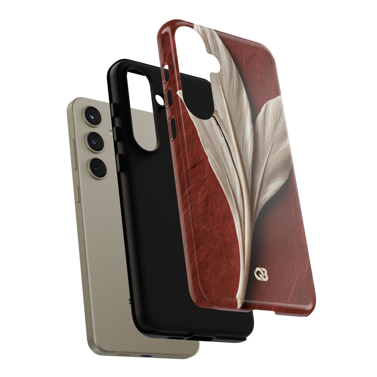 Carved Ivory Plume · Tough Phone Case for Samsung · Red