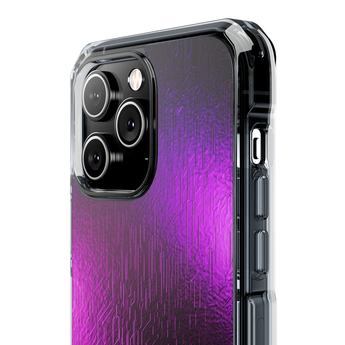 Violet Cyber Circuit · Clear Impact Magnetic Phone Case for iPhone · Purple