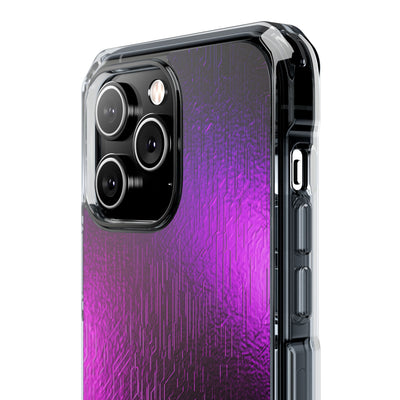 Violet Cyber Circuit · Clear Impact Magnetic Phone Case for iPhone · Purple