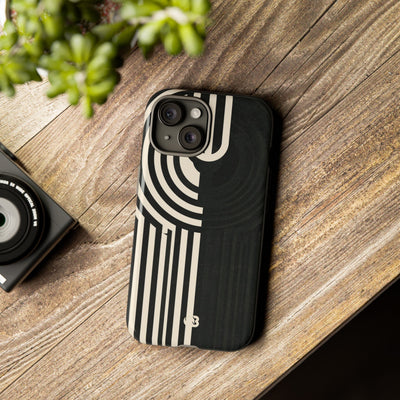 Beige Tough Phone Case for iPhone - Monolith Ivory Signal