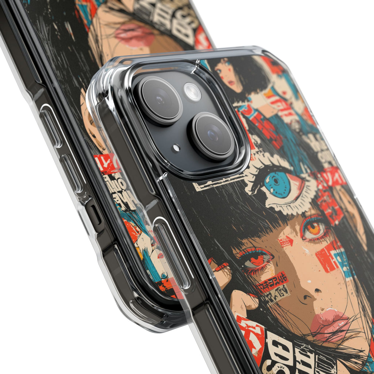 Shibuya Street Collage · Clear Impact Magnetic Phone Case for iPhone · Red