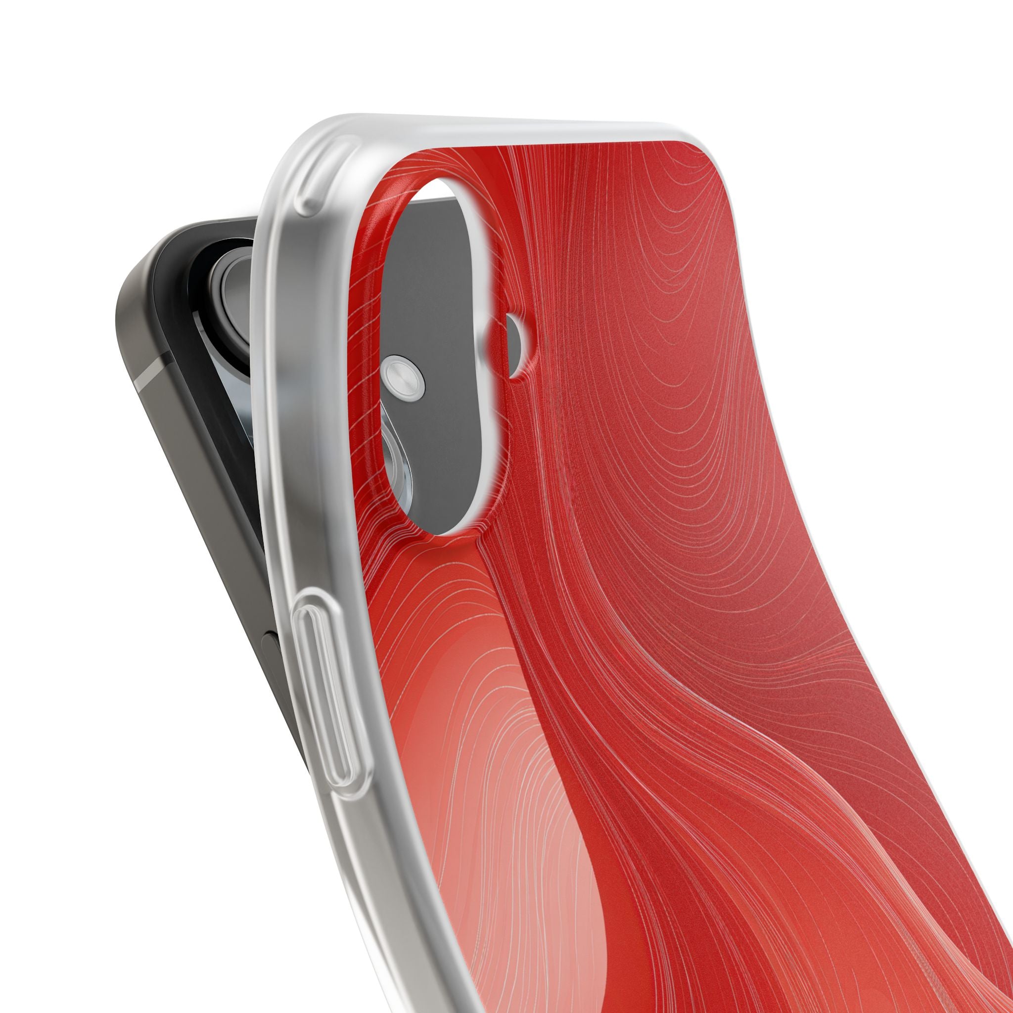 Red Lite Phone Case for iPhone - Crimson Silk Strands