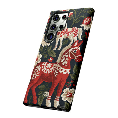 Nordic Dala Meadow · Tough Phone Case for Samsung · Red
