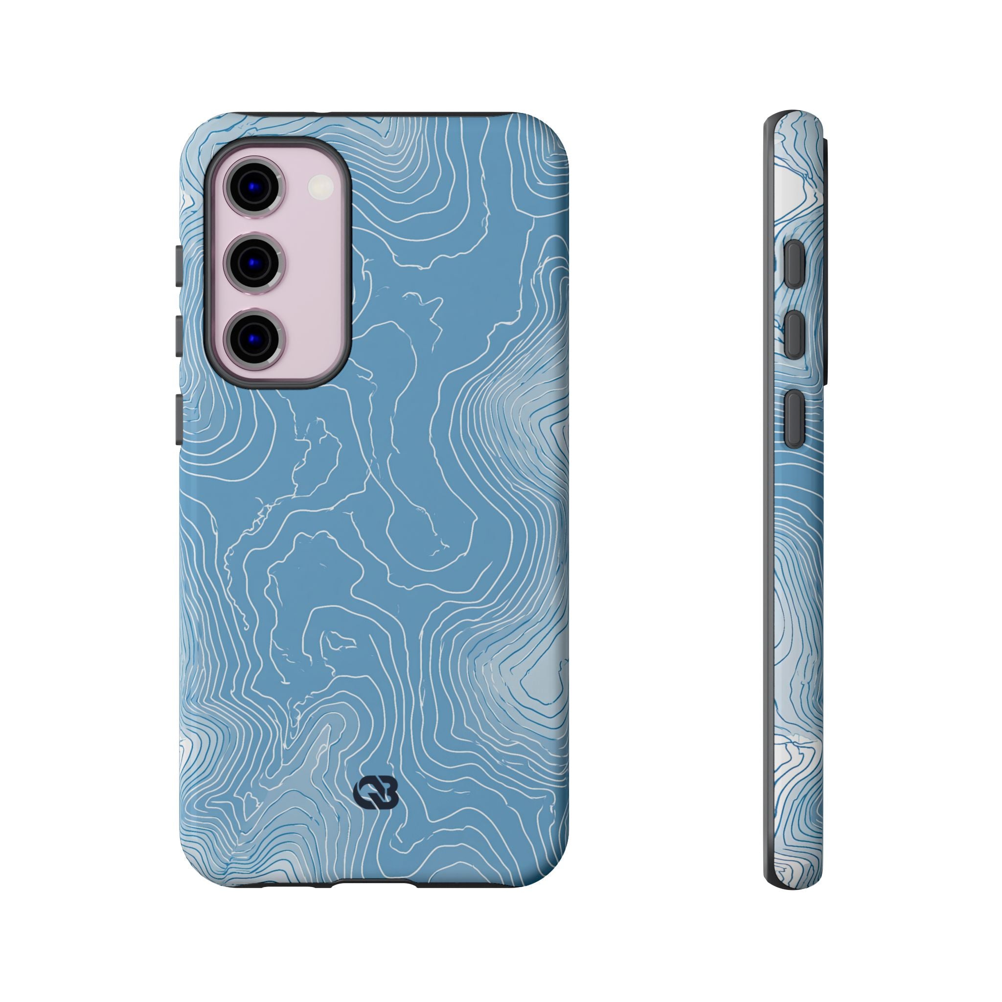 Blue Tough Phone Case for Samsung - Glacial Ridge Topo