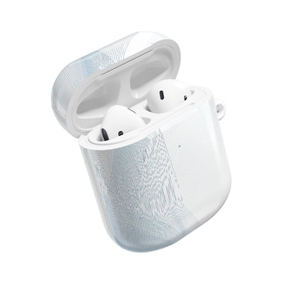 Glacial Contour Waves · Hard Case for AirPods & AirPods Pro · White