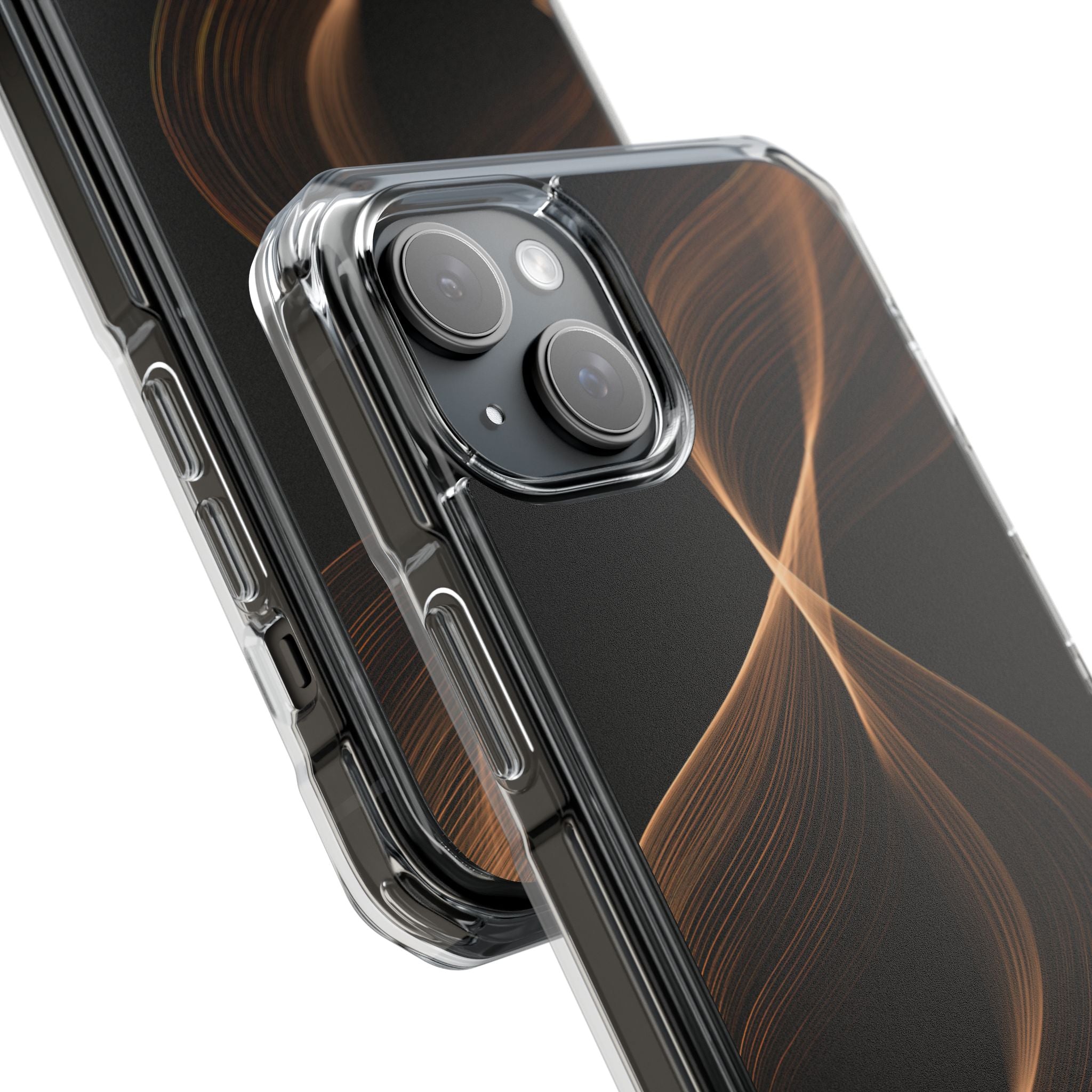 Brown Impact MagSafe Phone Case for iPhone - Copper Silk Wave