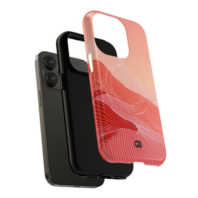 Red Tough 2.0 Magsafe Phone Case for iPhone - Crimson Ridge Contour