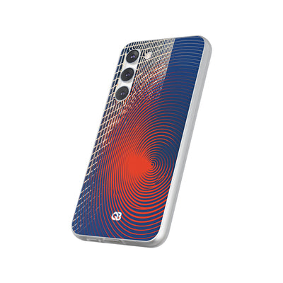 Blue Lite Phone Case for Samsung - Orange Orbit Grid