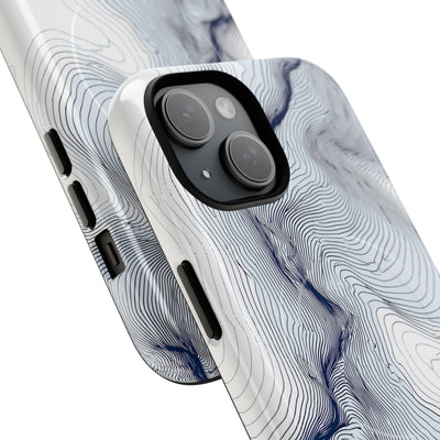 White Tough 2.0 Magsafe Phone Case for iPhone - Nordic Ridge Topo