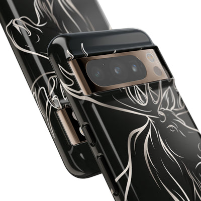 Nordic Moose Contour · Tough Phone Case for Pixel ·  Black