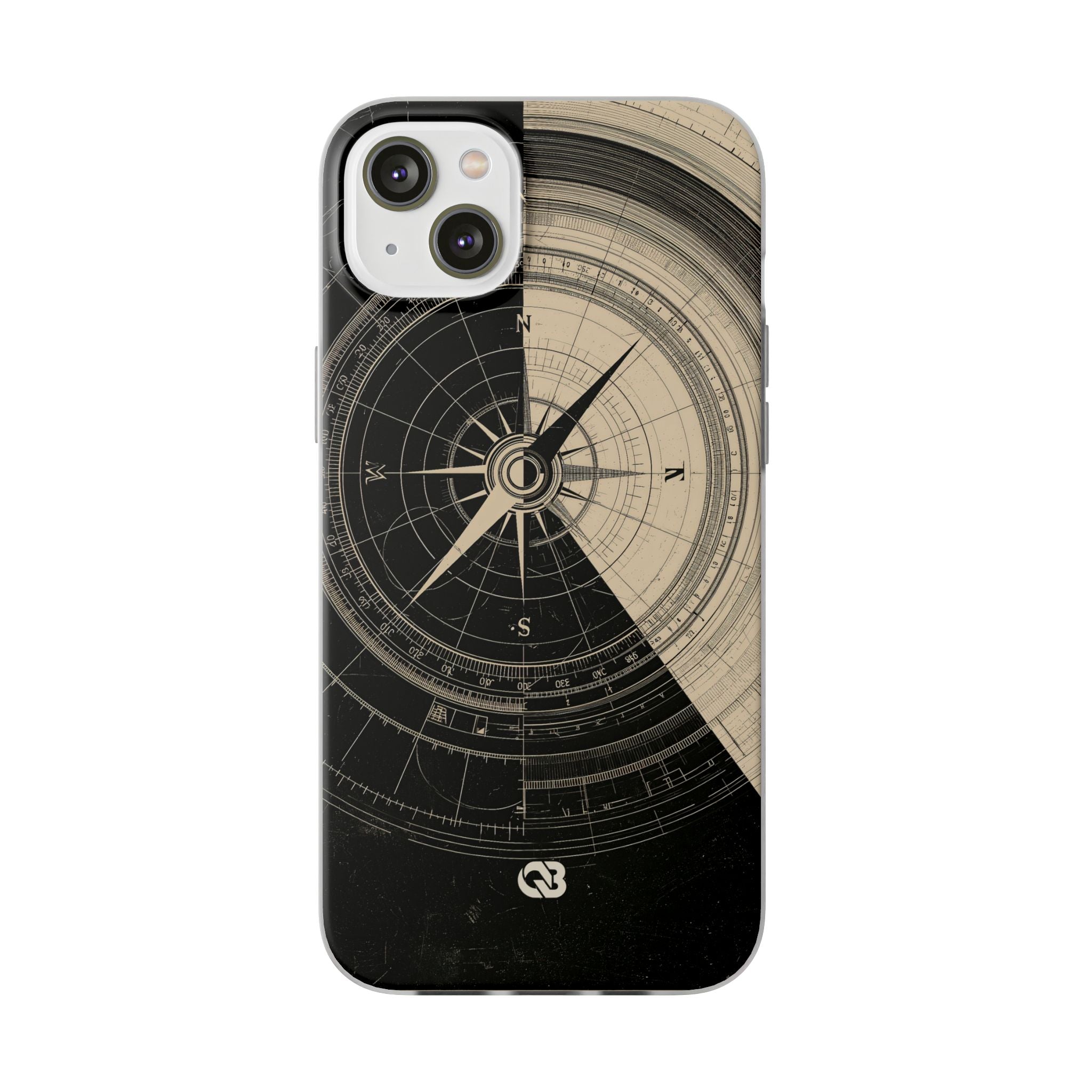Beige Lite Phone Case for iPhone - Obsidian Nautical Blueprint