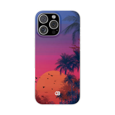 Neon Horizon Palms · Soft Capa para iPhone