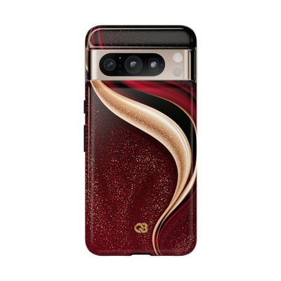 Gilded Crimson Flow · Tough Phone Case for Pixel ·  Red