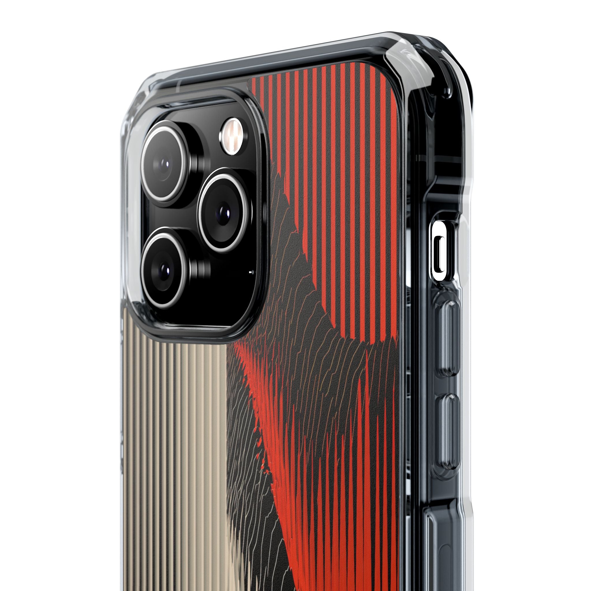 Red Impact MagSafe Phone Case for iPhone - Crimson Pulse Topo
