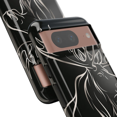 Nordic Moose Contour · Tough Phone Case for Pixel ·  Black