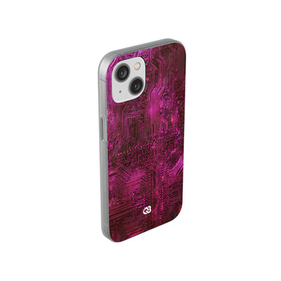 Magenta Circuit Trace · Lite Phone Case for iPhone ·  Pink