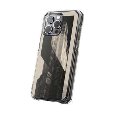Beige Impact MagSafe Phone Case for iPhone - Monolith Urban Grid