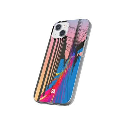 Blue Lite Phone Case for iPhone - Fractured Data Skyline