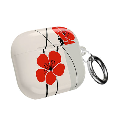 Scarlet Bloom Minimal · Hard Case for AirPods & AirPods Pro · Red