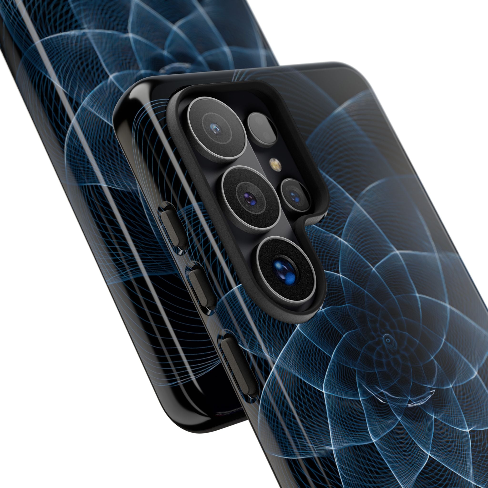 Blue Tough Phone Case for Samsung - Cobalt Geometric Bloom