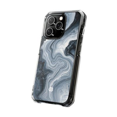 Suminagashi Ink Flow · Clear Impact Magnetic Phone Case for iPhone · Grey