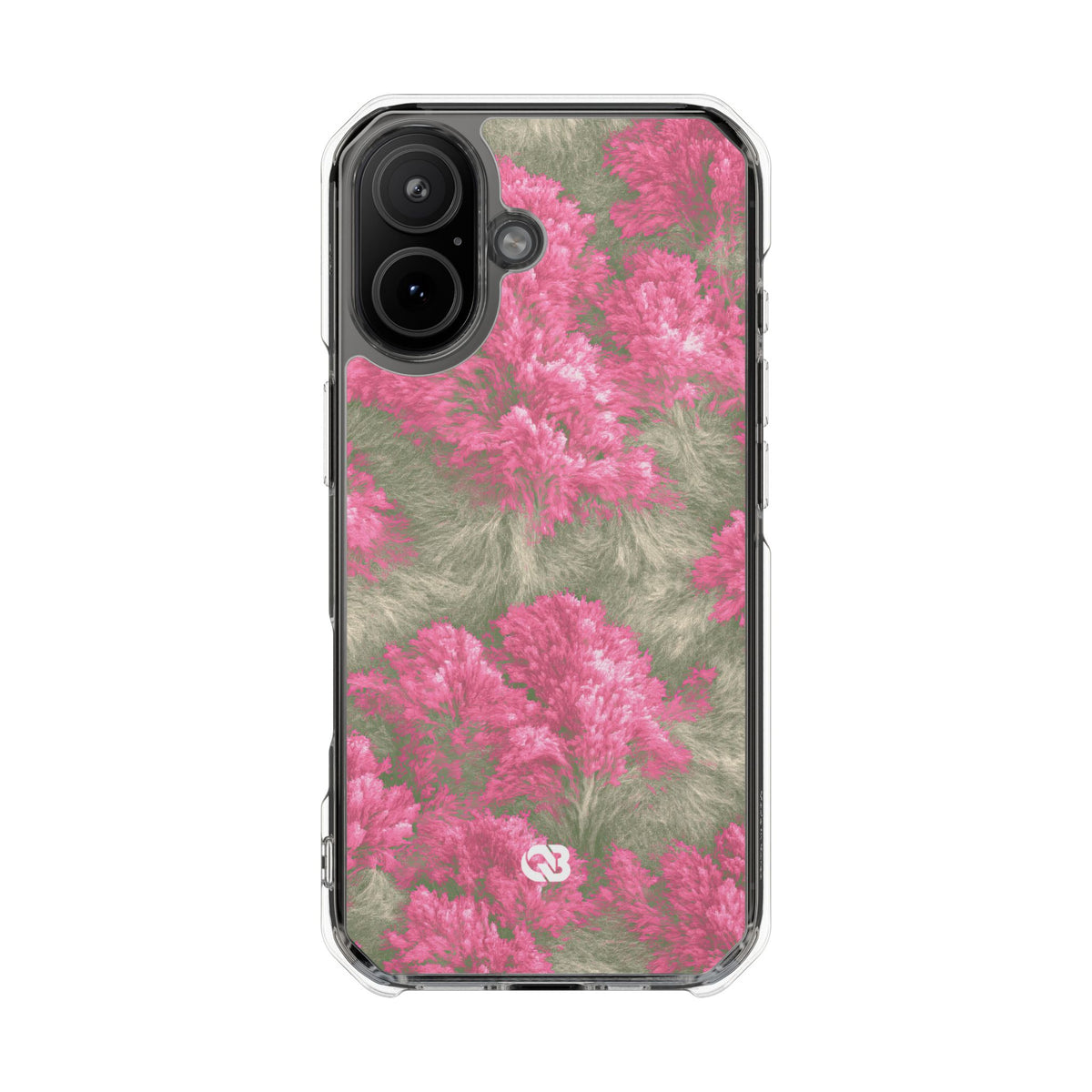 Digital Blossom · Clear Impact Magnetic Phone Case for iPhone · Pink