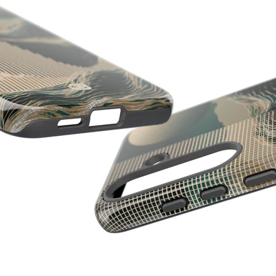 Green Tough Phone Case for Samsung - Lunar Moss Topography