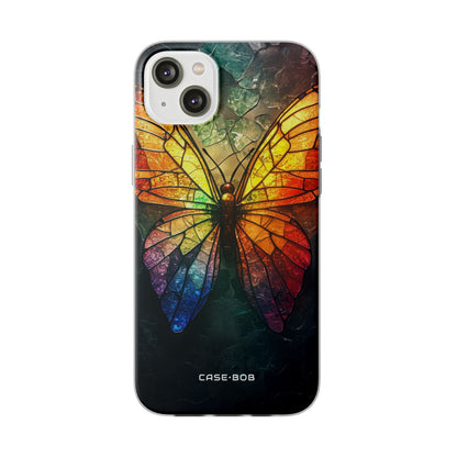 Stained Glass Butterfly iPhone 14 Plus Case - Soft
