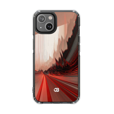 Red Impact MagSafe Phone Case for iPhone - Crimson Pulse Horizon