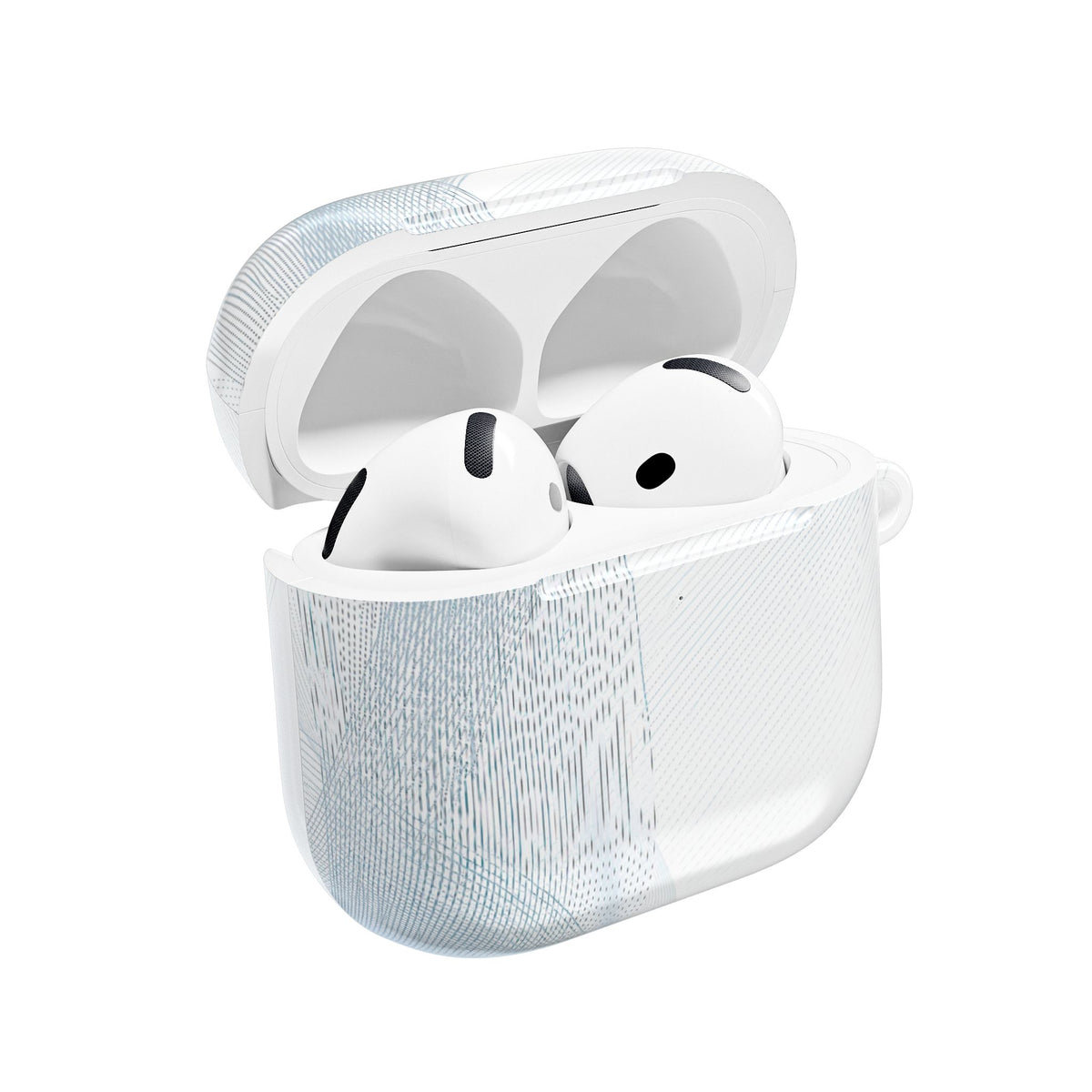 Glacial Contour Waves · Hard Case for AirPods & AirPods Pro · White