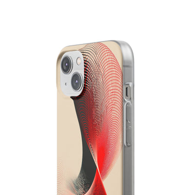 Red Lite Phone Case for iPhone - Crimson Grid Vortex
