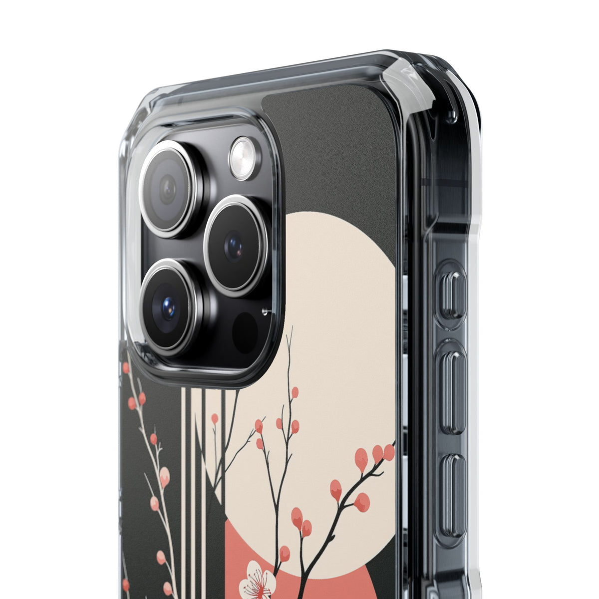 Nocturne Sakura Branch · Clear Impact Magnetic Phone Case for iPhone ·  Black