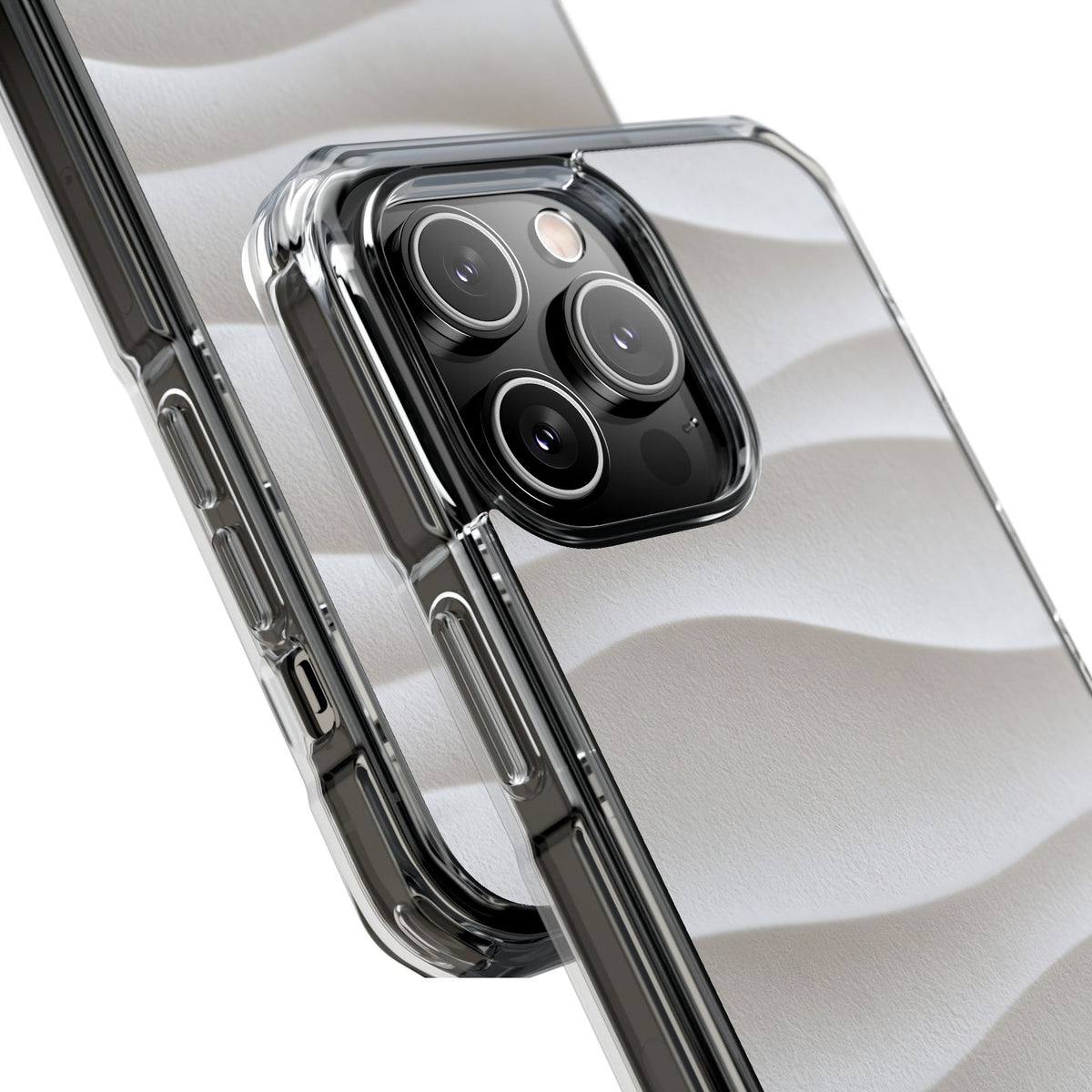 Sculpted Dune Relief · Clear Impact Magnetic Phone Case for iPhone ·  White