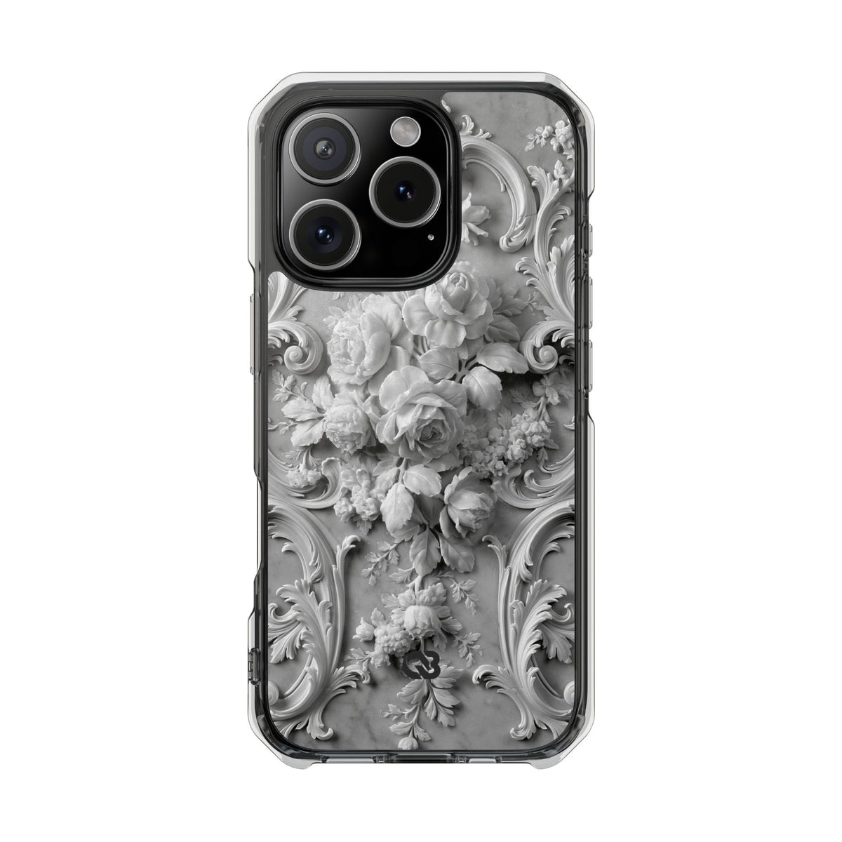 Rococo Marble Rose · Clear Impact Magnetic Phone Case for iPhone · White