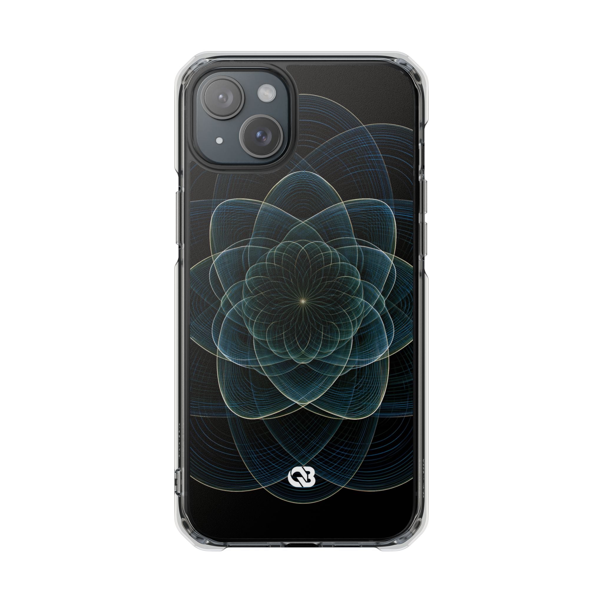 Blue Impact MagSafe Phone Case for iPhone - Celestial Wireframe Bloom