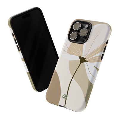 Beige Tough Phone Case for iPhone - Sage Linen Magnolia