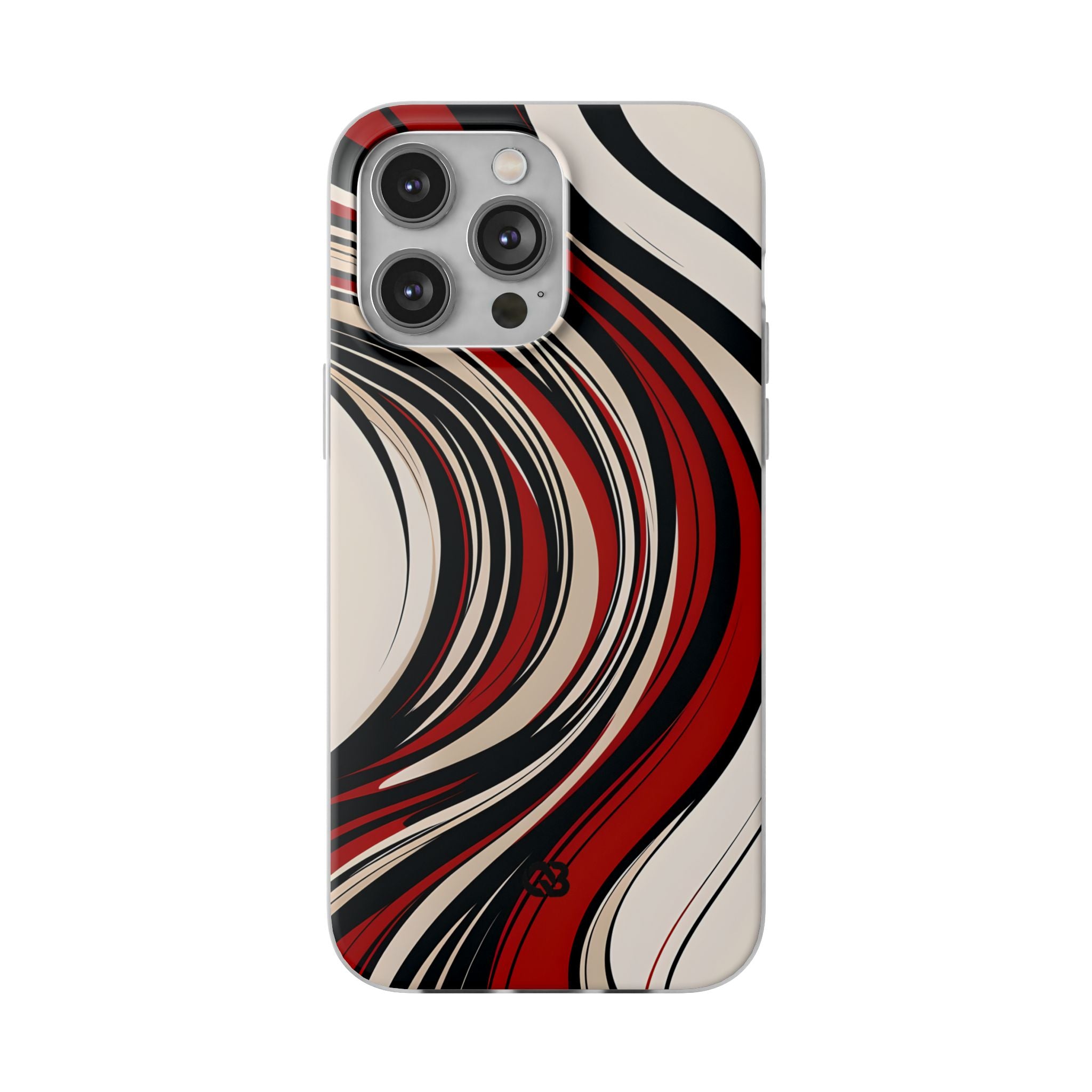 Crimson Flow Waves · Soft Phone Case for iPhone