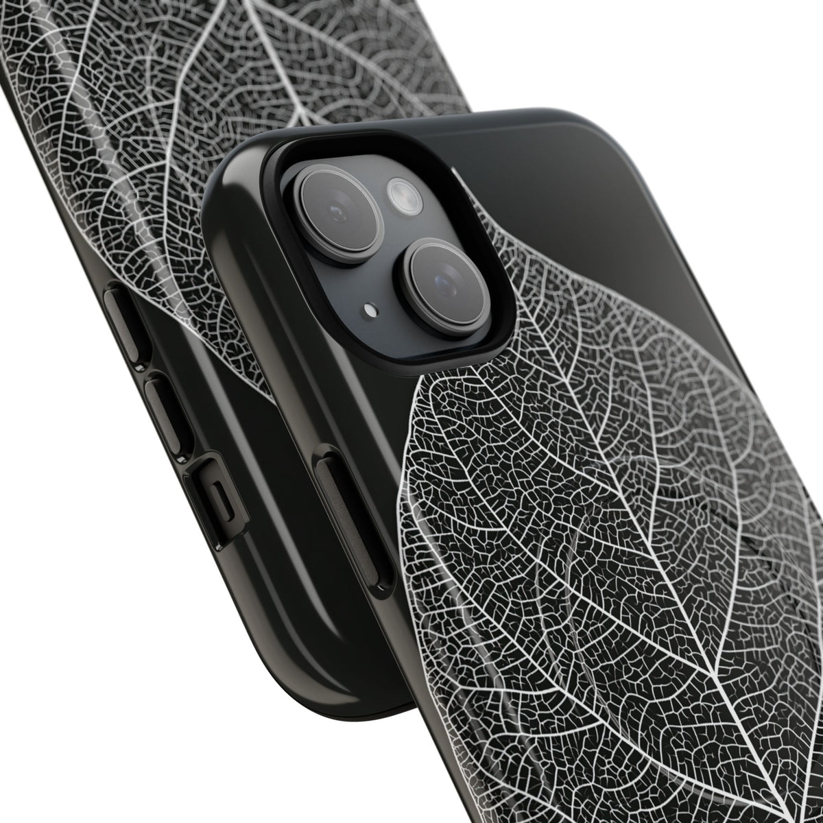 Monochrome Leaf Skeleton · Tough 2.0 Magnetic Phone Case for iPhone · Black