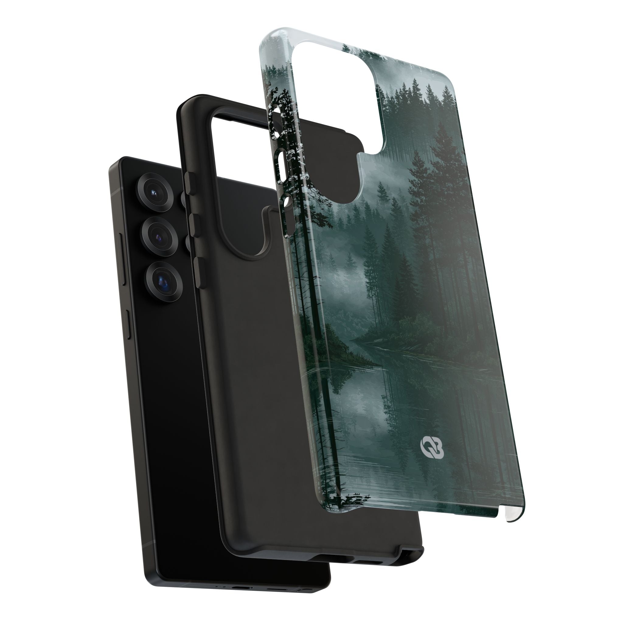 Green Tough Phone Case for Samsung - Misty Evergreen Mirror