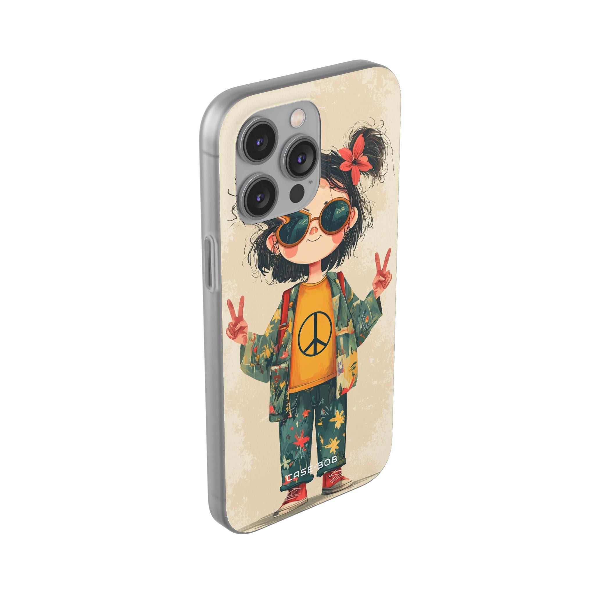 Peace Pigtails iPhone 14 Pro Max -pehmeä suojakotelo