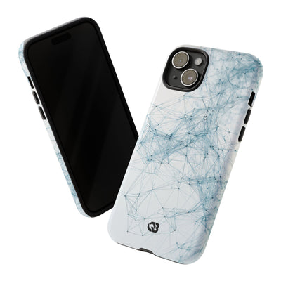 Blue Tough Phone Case for iPhone - Glacial Neural Web