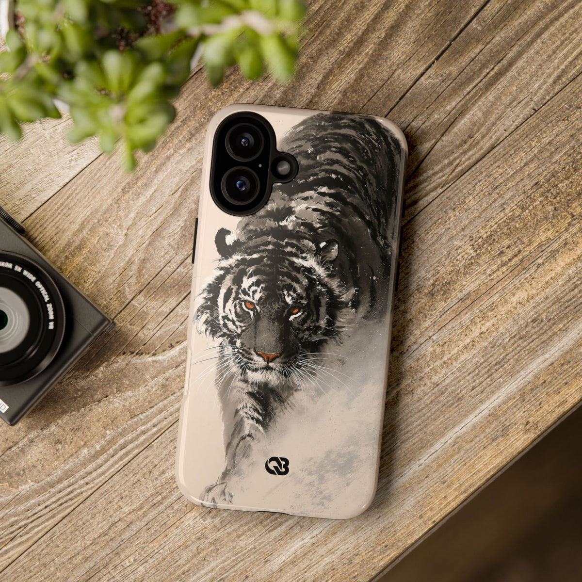 Ink Wash Tiger · Tough Phone Case for iPhone · Beige