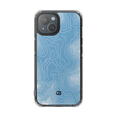 Blue Impact MagSafe Phone Case for iPhone - Glacial Ridge Topo