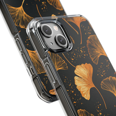 Gilded Ginkgo · Clear Impact Magnetic Phone Case for iPhone · Gold